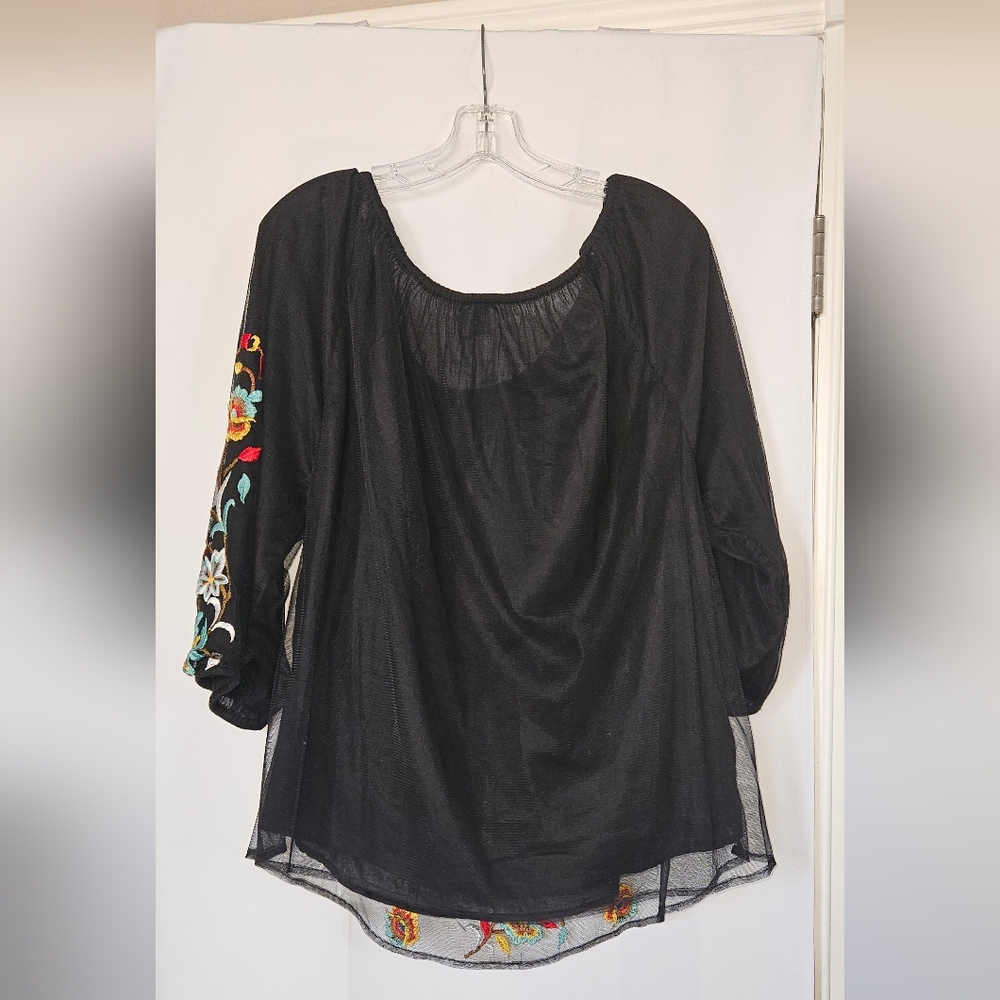 Kas Designs‎ Womens Embriodered Peasant Blouse Size Large - Picture 8 of 10
